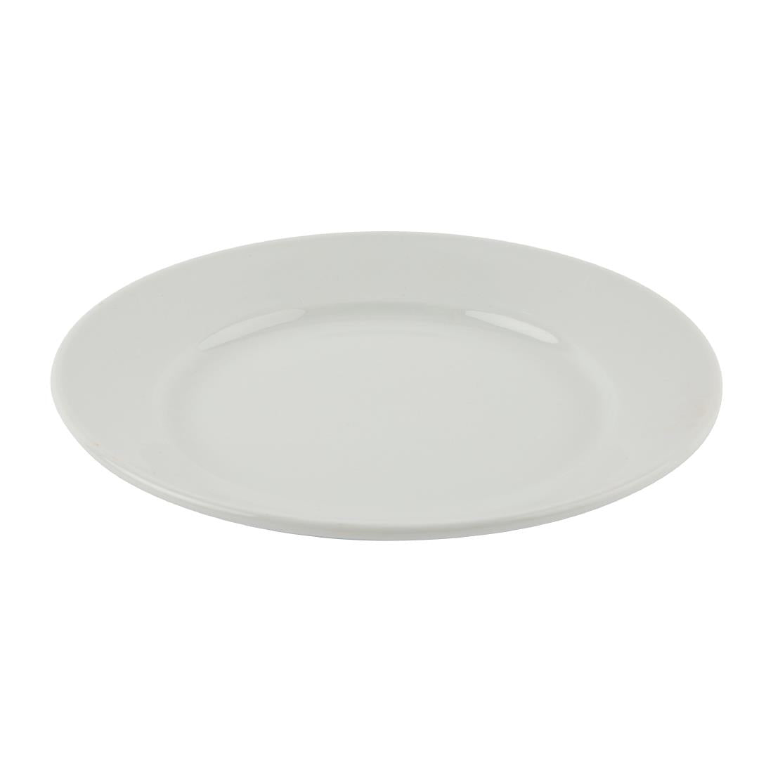 Olympia Athena Wide Rimmed Plates 202mm/8" White (12 Pack)