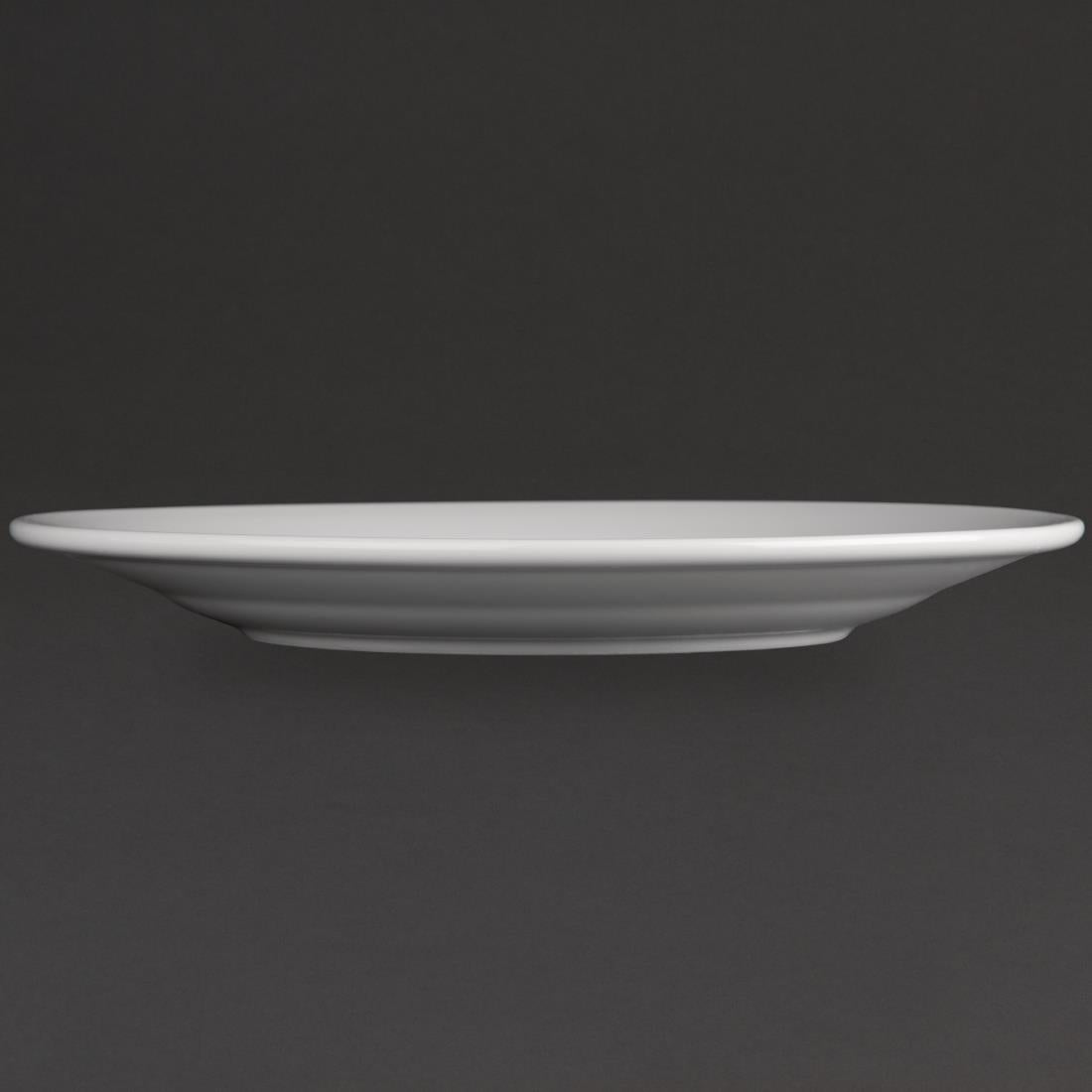 Olympia Athena Wide Rimmed Plates 228mm/9" White (12 Pack)