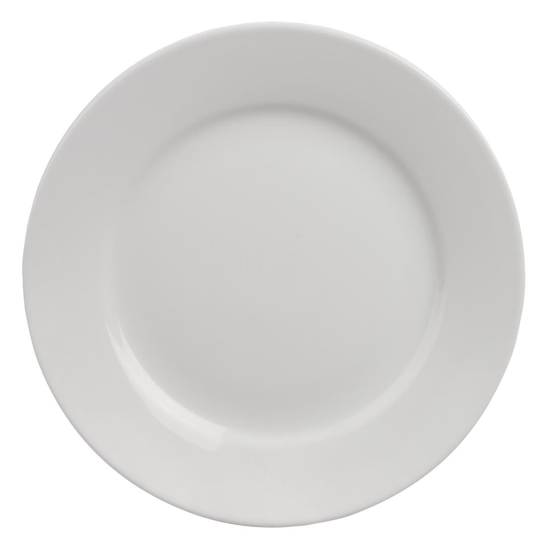 Olympia Athena Wide Rimmed Plates White 254mm/10" (12 Pack)