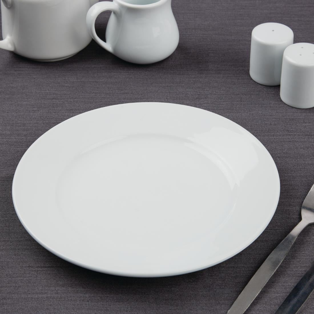 Olympia Athena Wide Rimmed Plates 228mm/9" White (12 Pack)