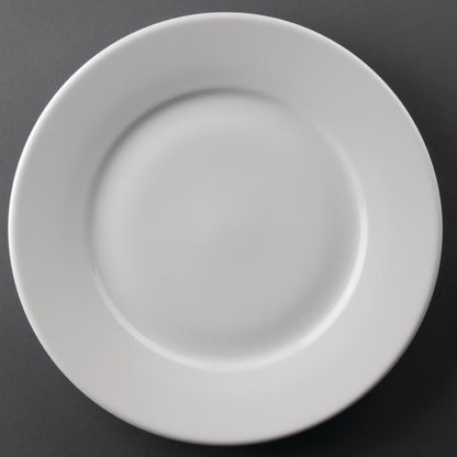 Olympia Athena Wide Rimmed Plates White 254mm/10" (12 Pack)
