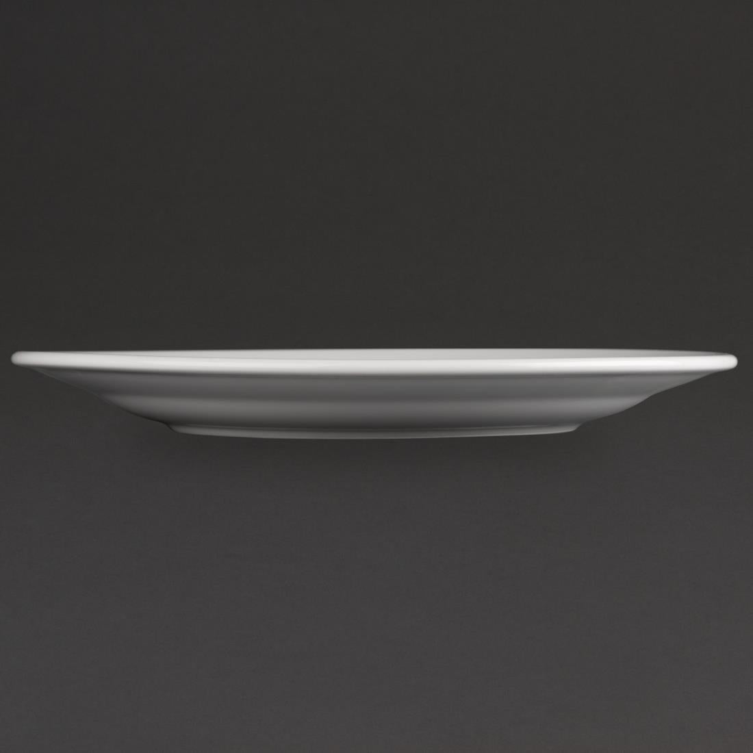 Olympia Athena Wide Rimmed Plates White 254mm/10" (12 Pack)