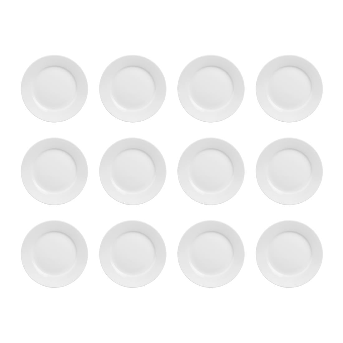 Olympia Athena Wide Rimmed Plates White 254mm/10" (12 Pack)