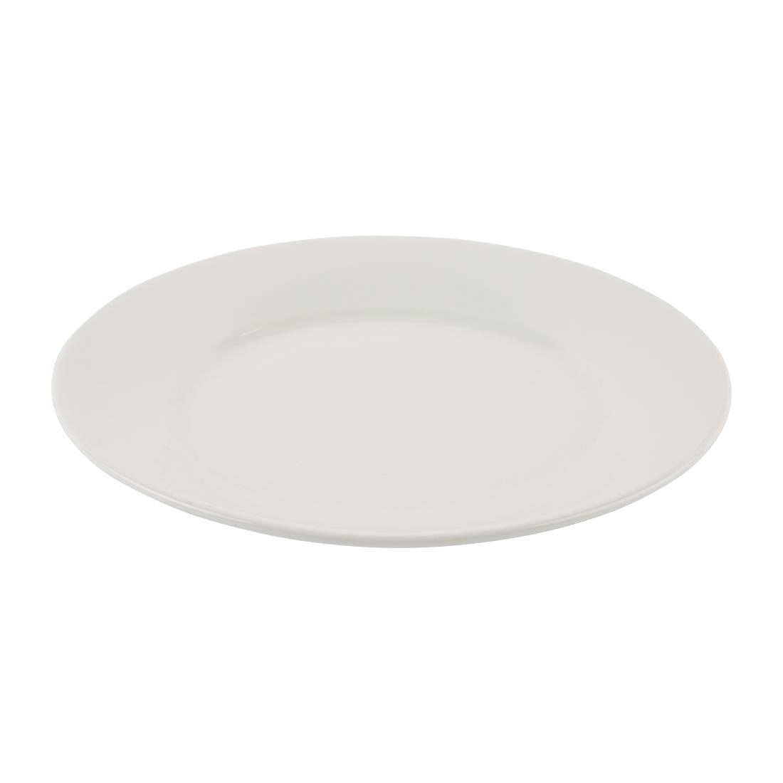 Olympia Athena Wide Rimmed Plates White 254mm/10" (12 Pack)