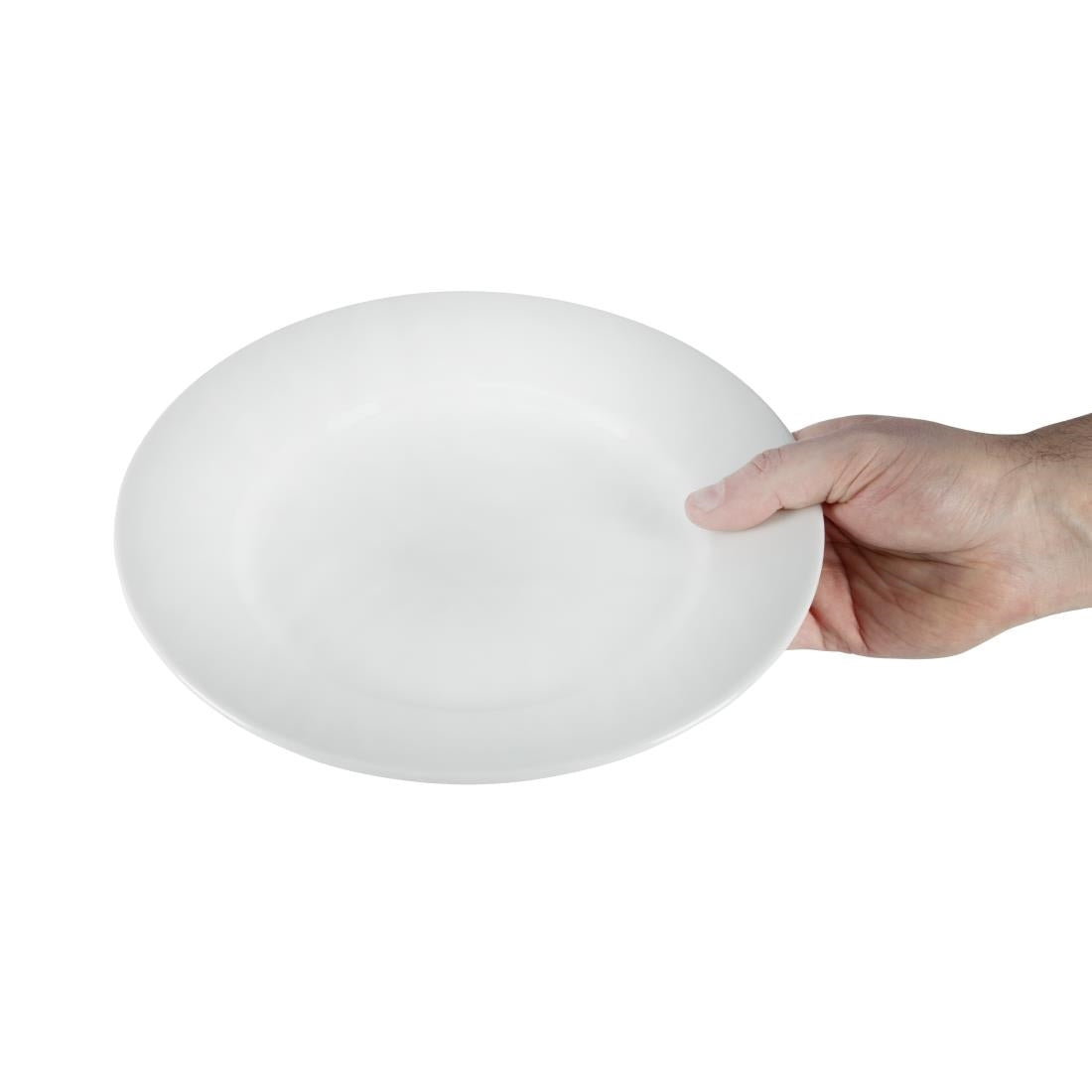 Olympia Athena Wide Rimmed Plates White 254mm/10" (12 Pack)