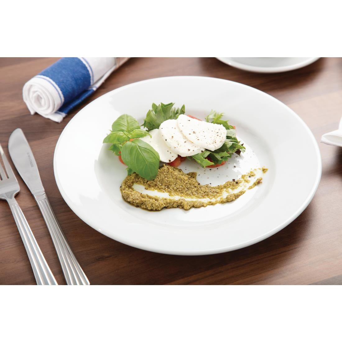 Olympia Athena Wide Rimmed Plates White 254mm/10" (12 Pack)