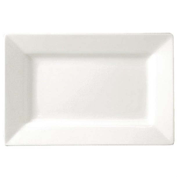 Olympia Lumina Wide Rim Rectangular Plates White 200x 130mm (6 pack)