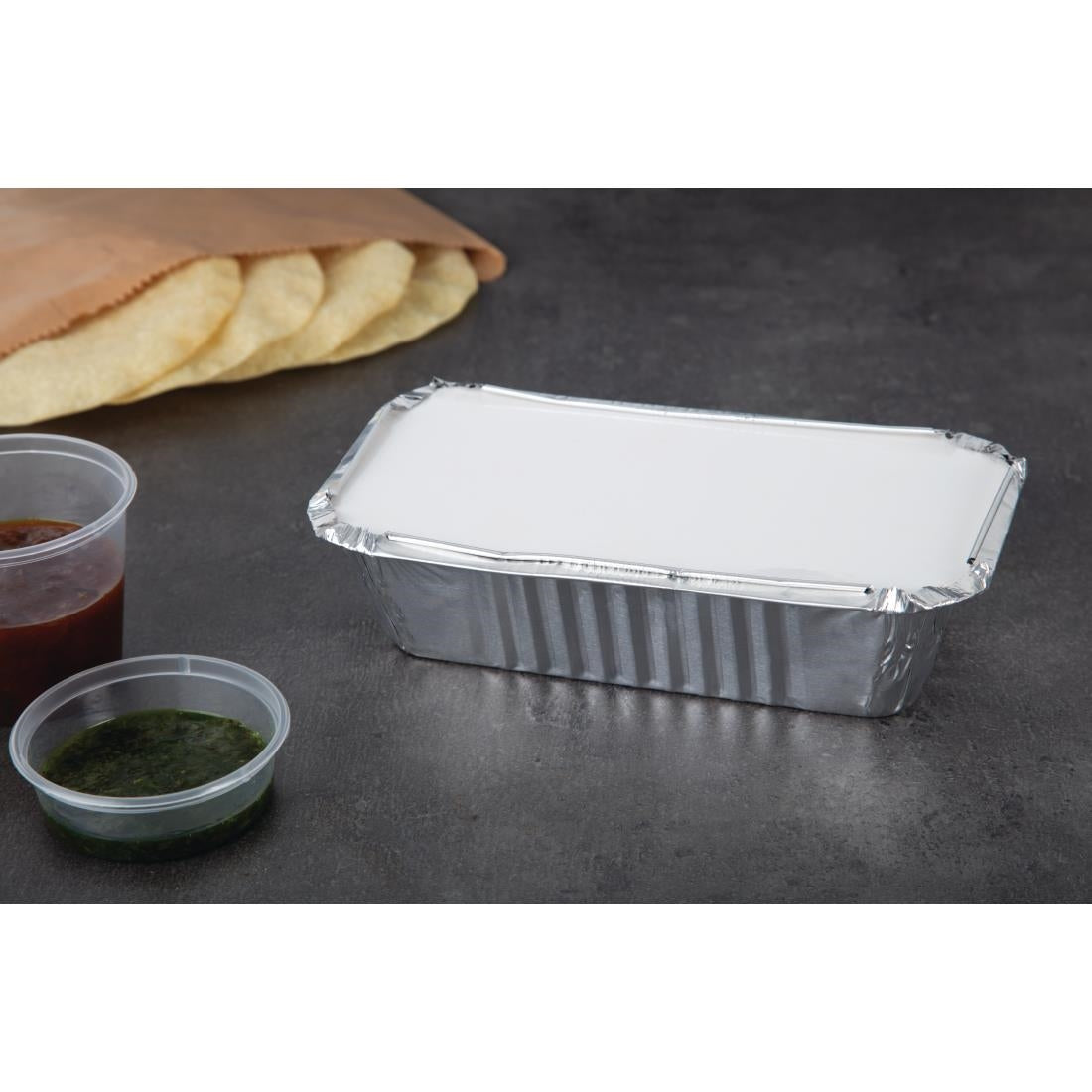 Fiesta Foil Container Waxed Lids Large (500 Pack)