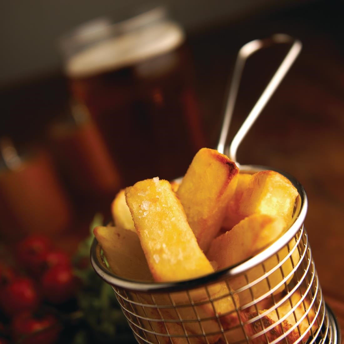 Olympia Chip Basket Round with Handle 80mm