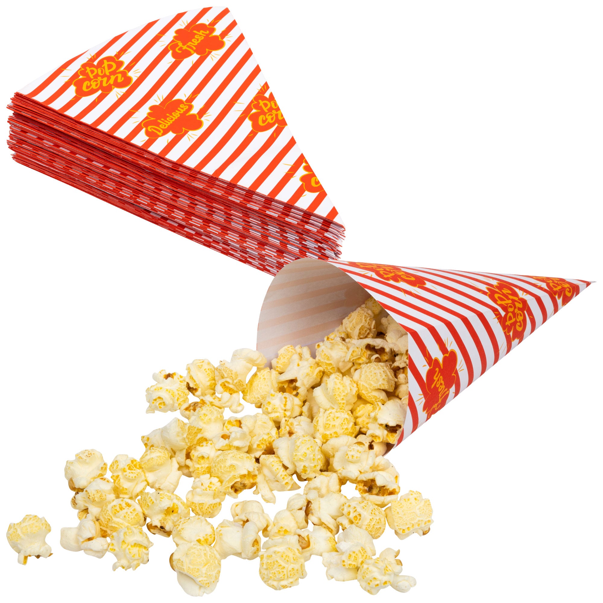 Red and White Striped Popcorn cone