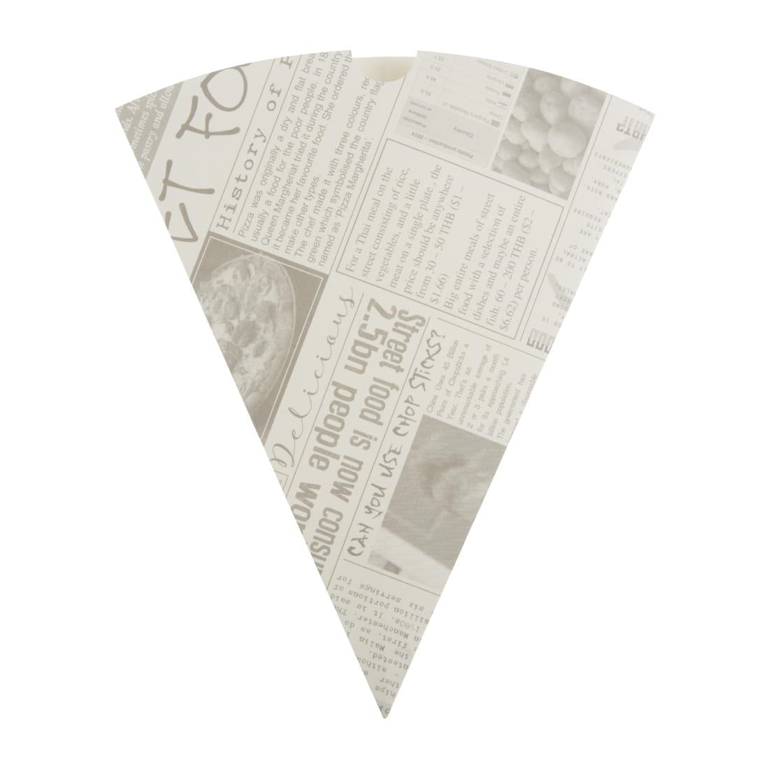 Colpac Biodegradable Newspaper Print Paper Chip Cones 183mm (1000 pack)
