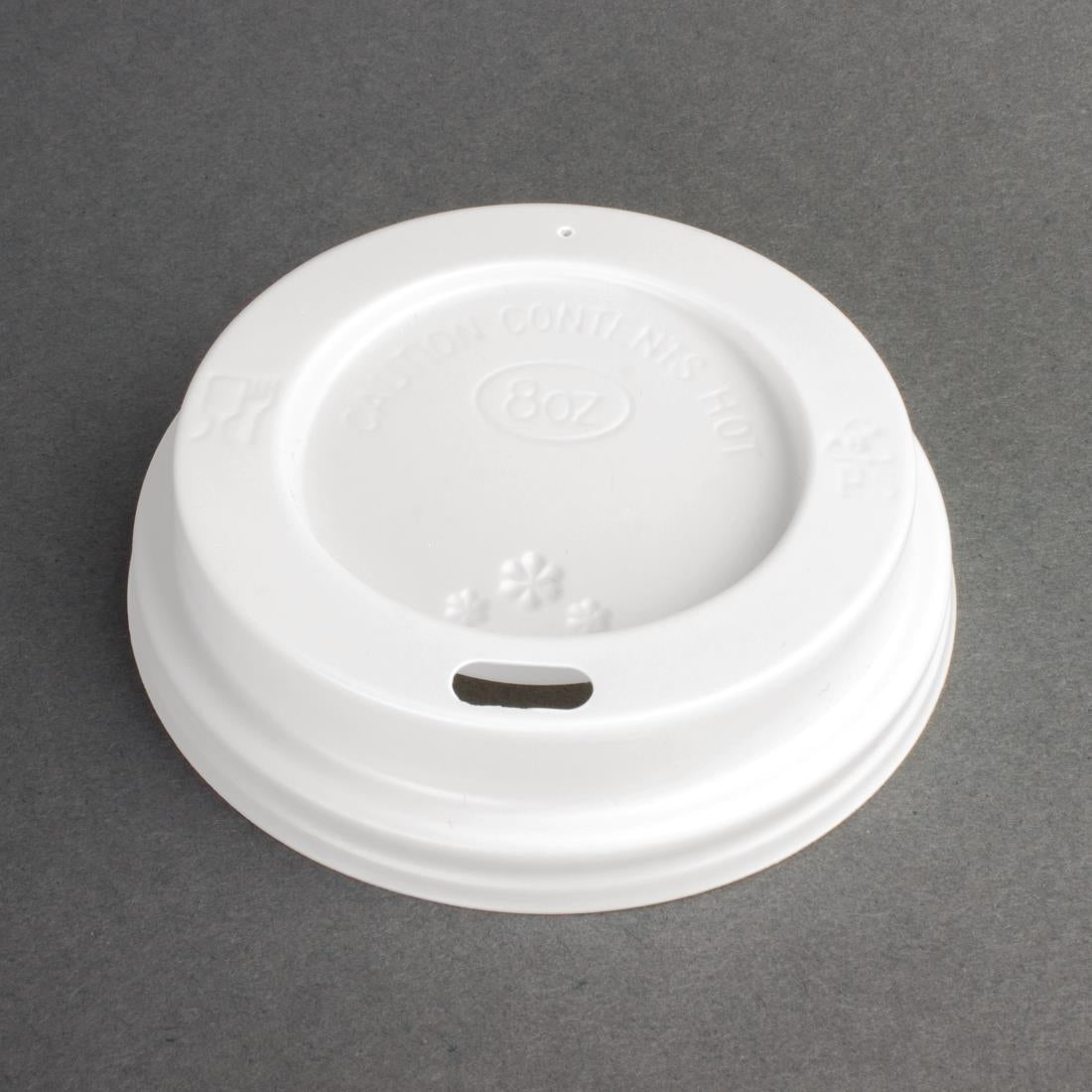 Fiesta Recyclable Coffee Cup Lids White 225ml / 8oz (1000 Pack)
