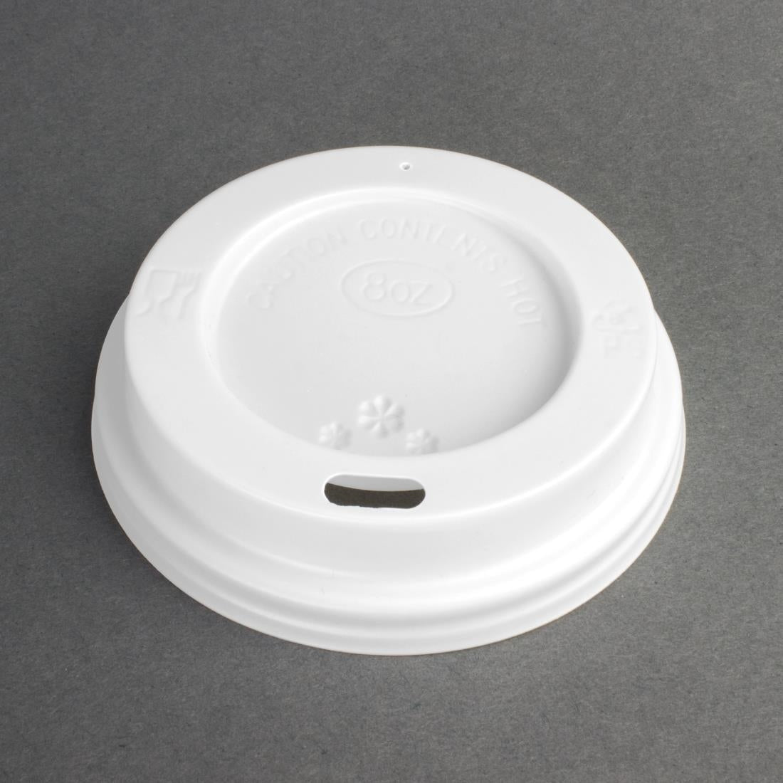 Fiesta Recyclable Coffee Cup Lids White 225ml / 8oz (50 Pack)