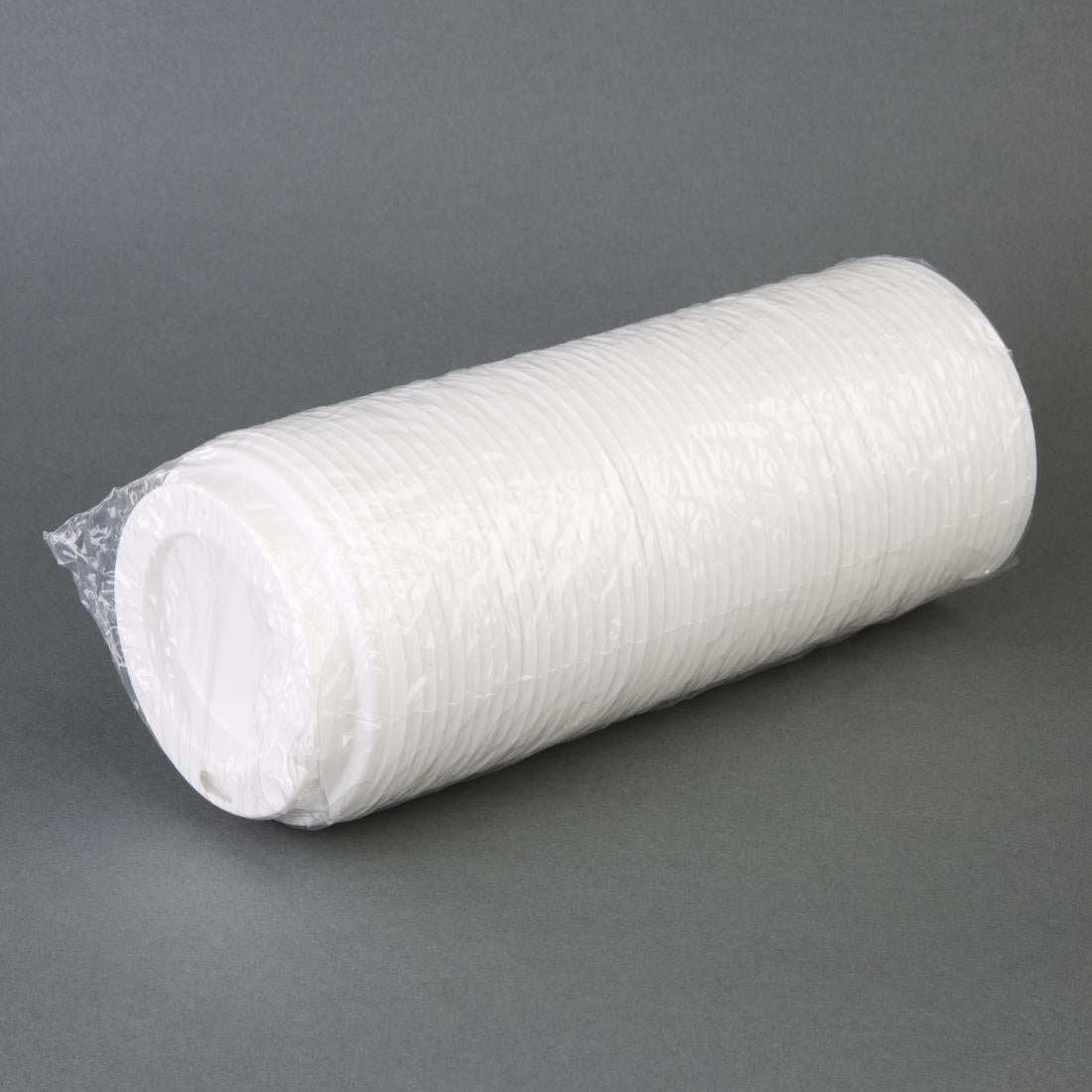 Fiesta Recyclable Coffee Cup Lids White 225ml / 8oz (50 Pack)