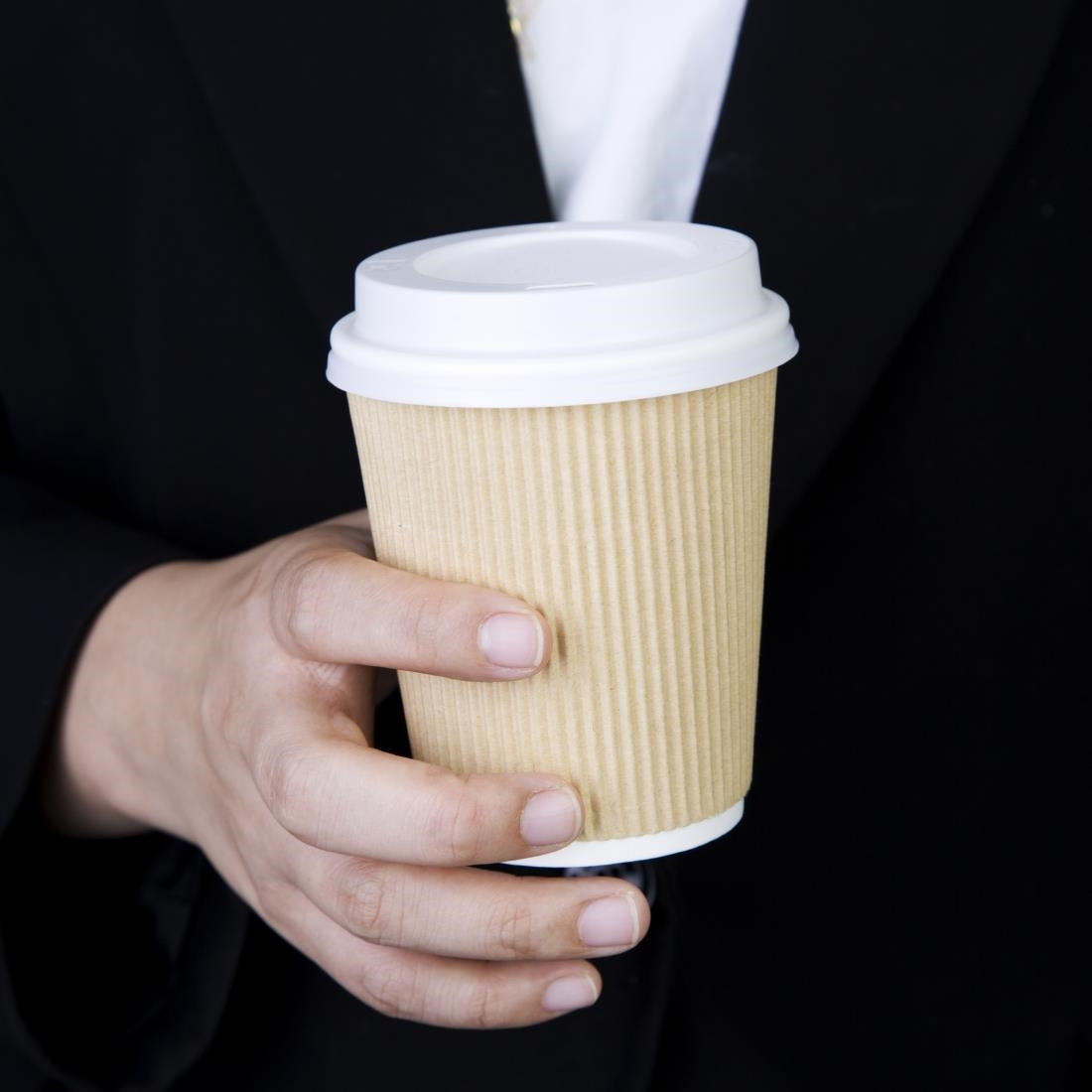 Fiesta Recyclable Coffee Cup Lids White 225ml / 8oz (50 Pack)