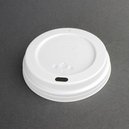 Fiesta Recyclable Coffee Cup Lids White 340ml / 12oz and 455ml / 16oz (50 Pack)