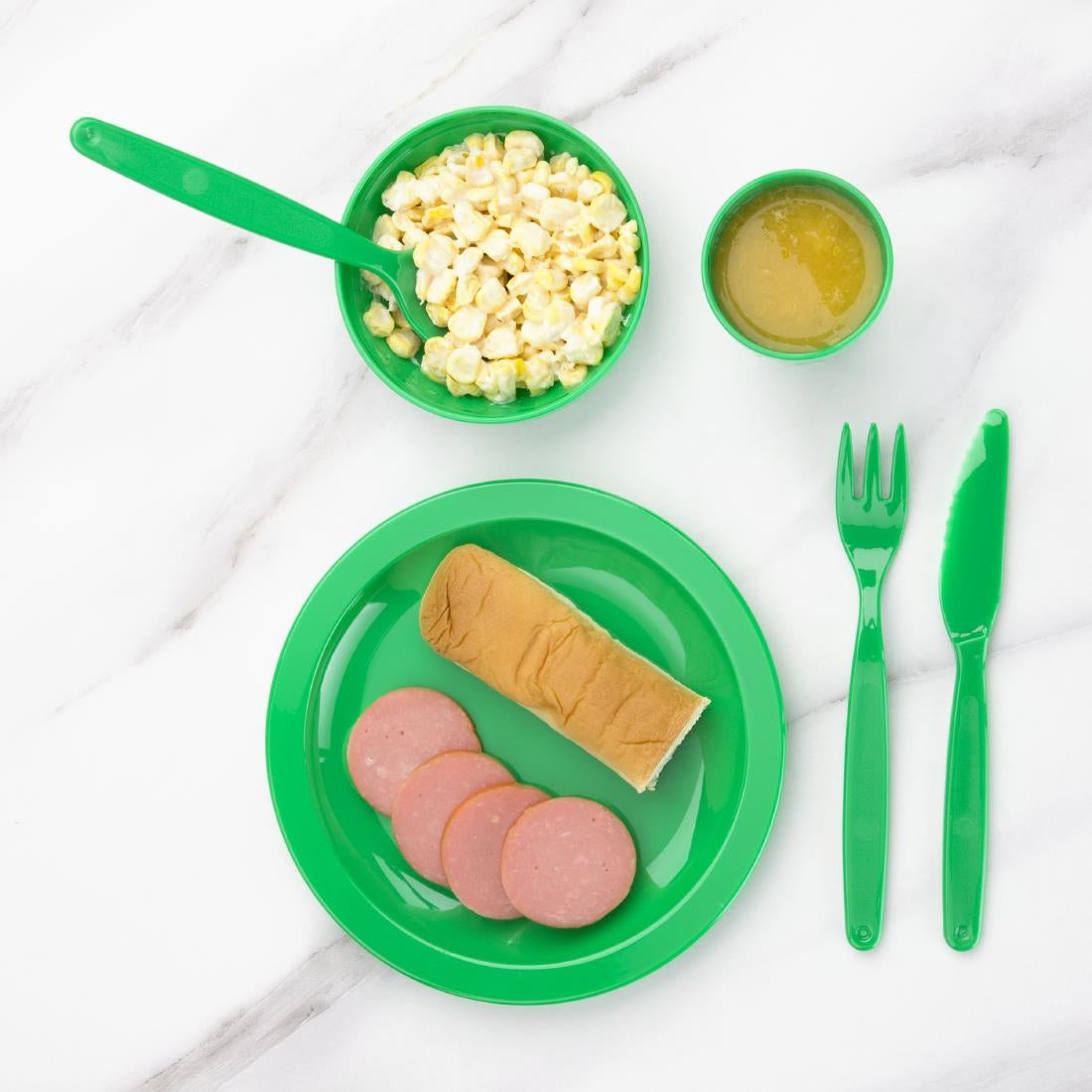 Olympia Kristallon Polypropylene Forks Green (12 pack)