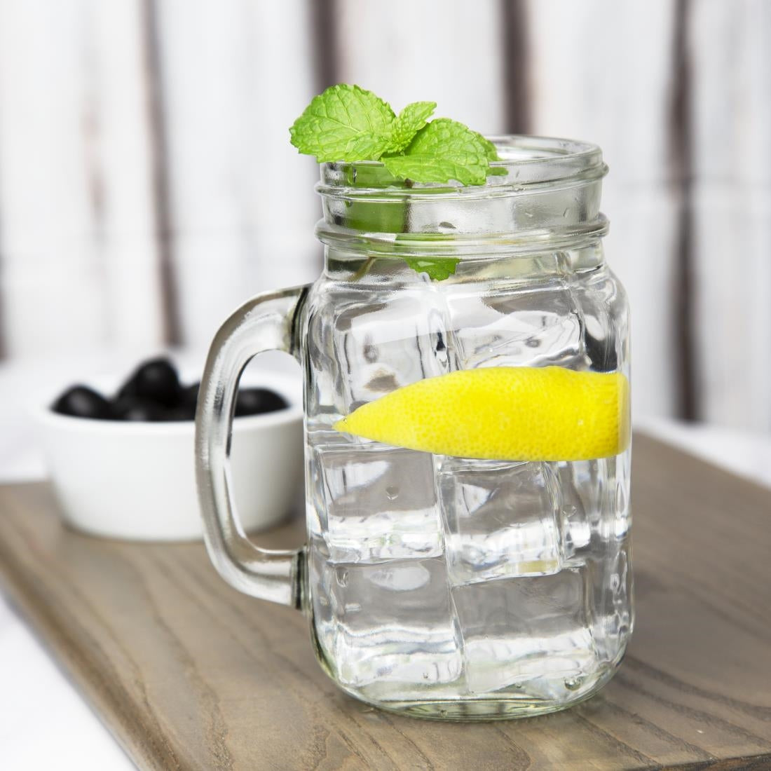 Olympia Handled Jam Jar Glasses 450ml (12 pack)