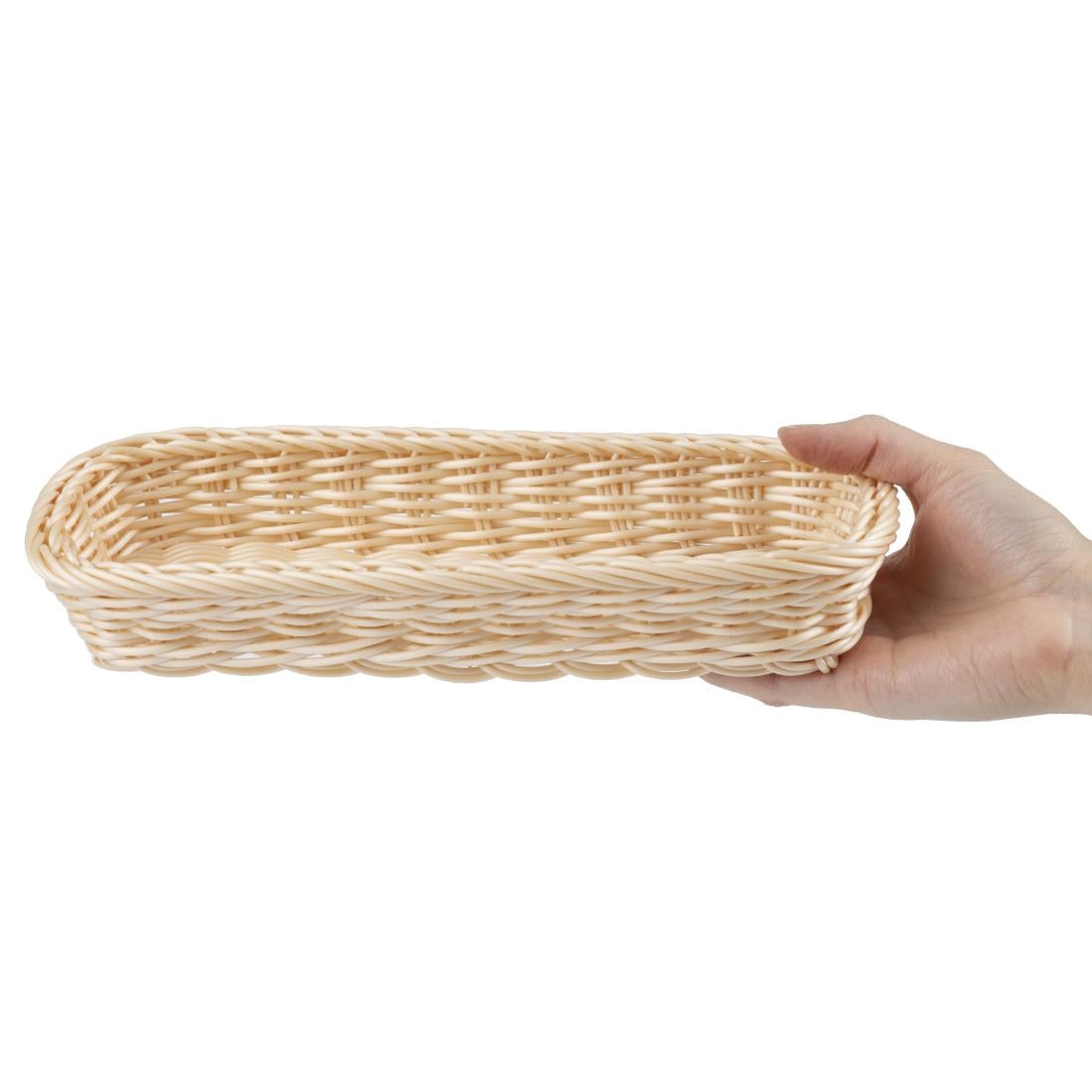 APS Polypropylene Rectangular Rattan Basket 270x100mm