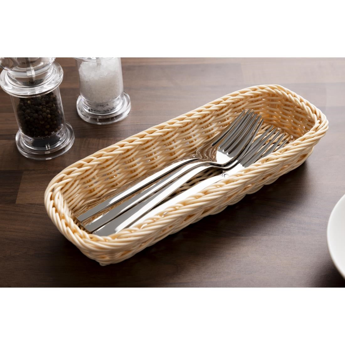APS Polypropylene Rectangular Rattan Basket 270x100mm