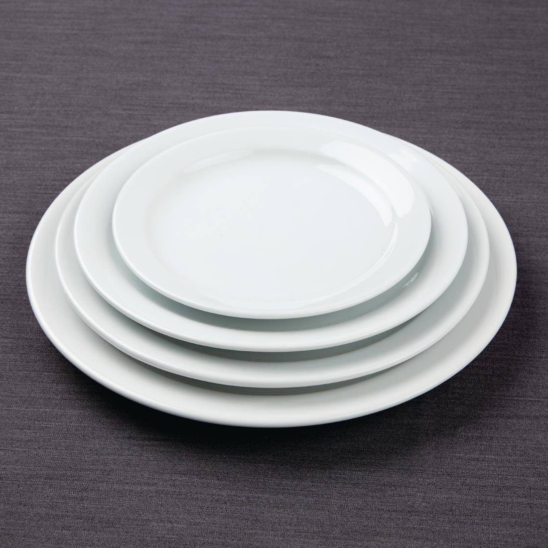 Olympia Athena Narrow Rimmed Plates 254mm/10" (12 Pack)