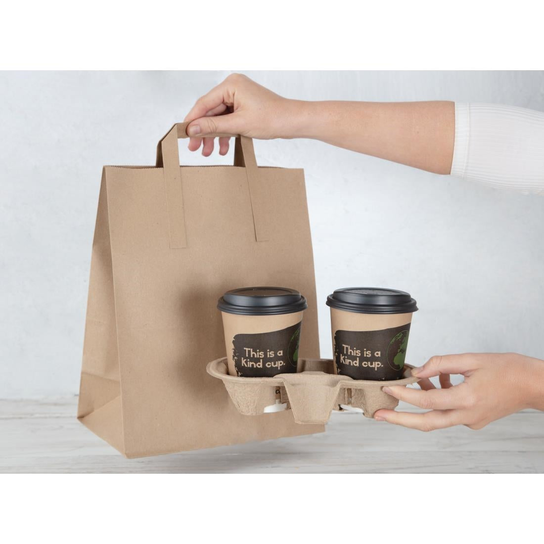 Fiesta Recyclable Brown Paper Bag with Handles Large (250 Pack)