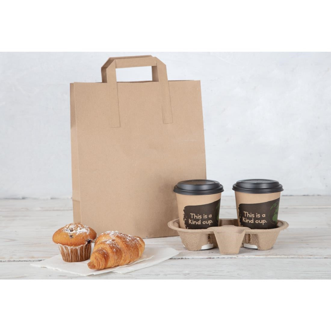 Fiesta Recyclable Brown Paper Bag with Handles Large (250 Pack)