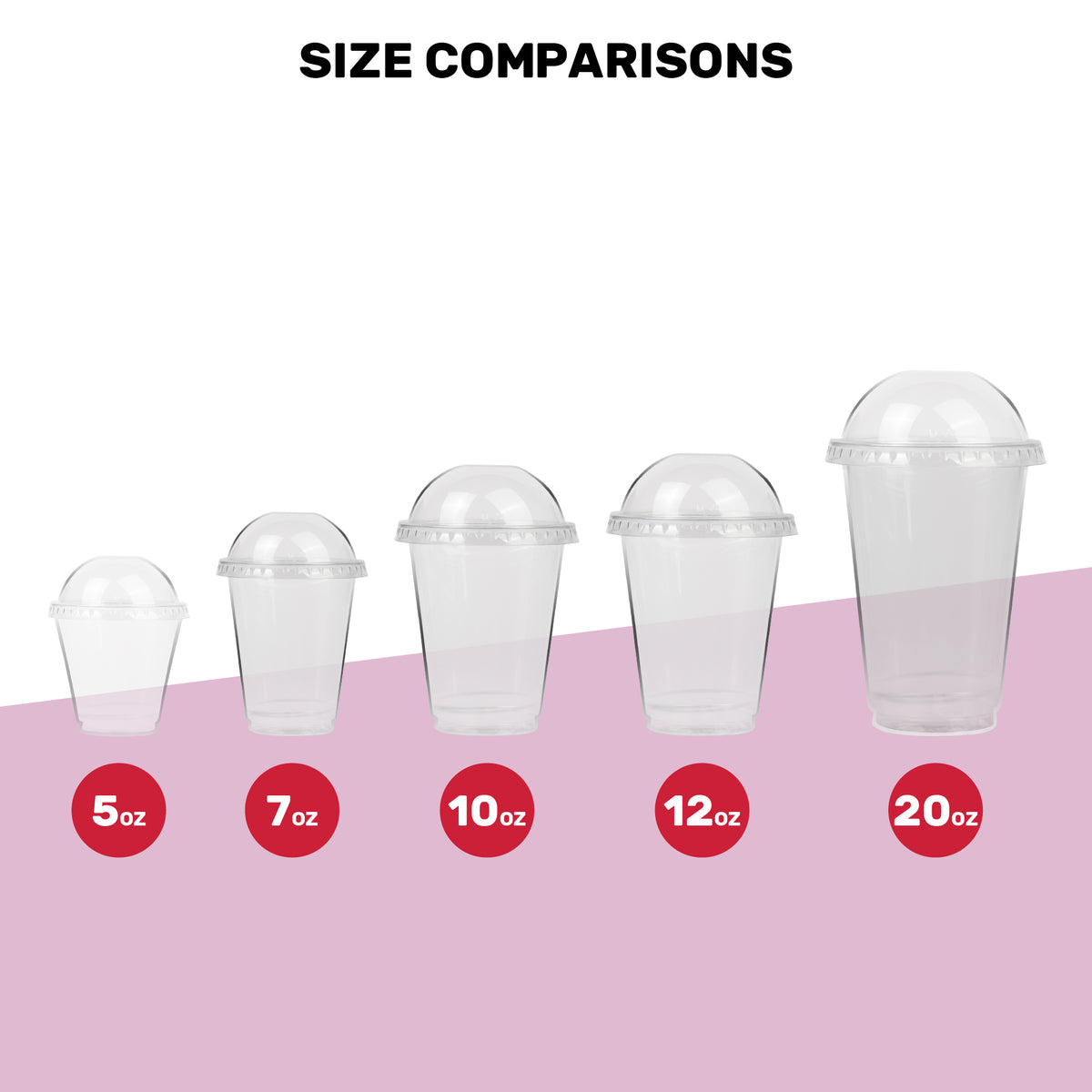 DEXLO Slush Cups With Dome Lids 7oz - Pack of 1000