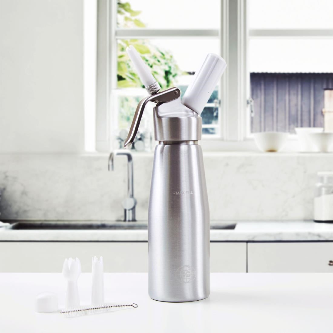 ICO Aluminium Whipped Cream Dispenser Silver 500ml