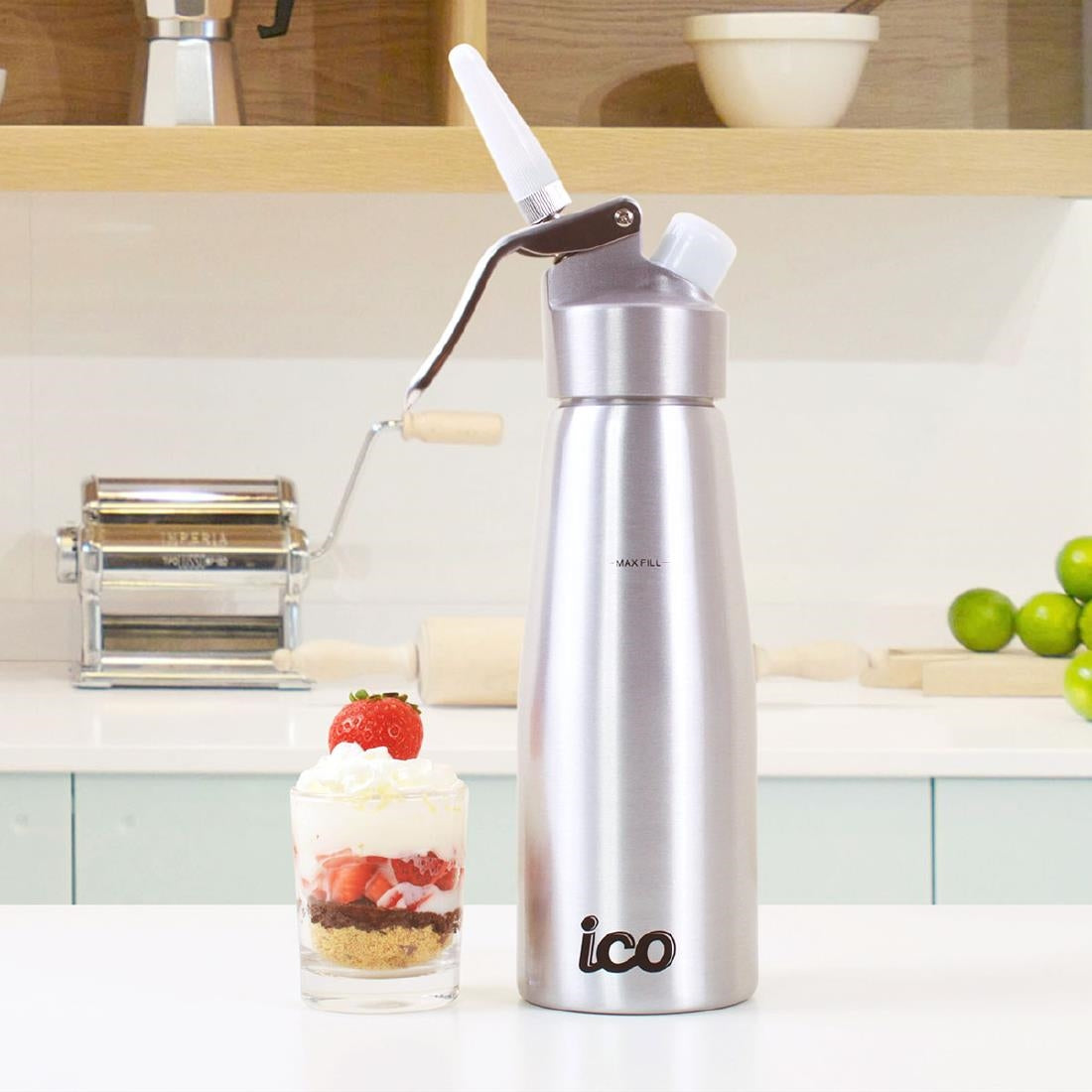 ICO Aluminium Whipped Cream Dispenser Silver 500ml