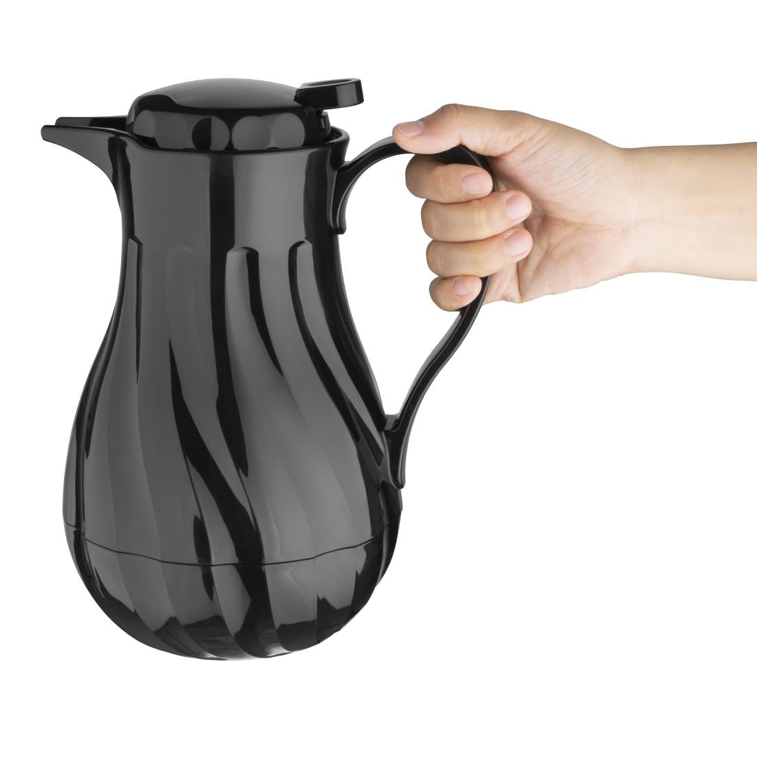 Olympia Insulated Swirl Jug Black 1.2Ltr