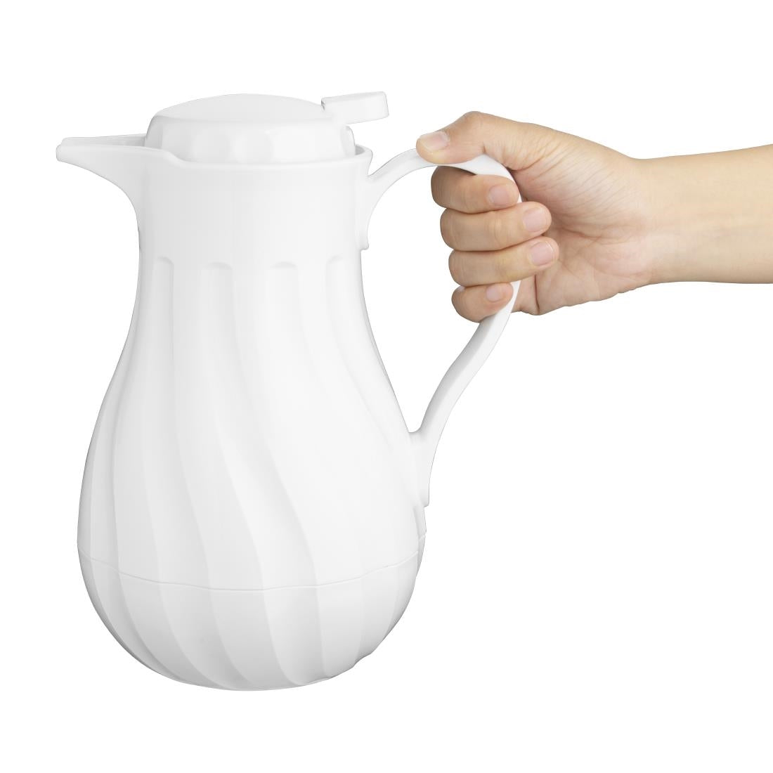 Olympia Insulated Swirl Jug White 1.2Ltr