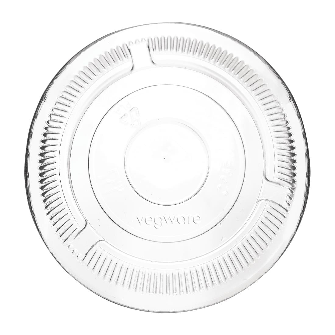 Vegware 96 Series Compostable Cold Cup Flat Lids No Hole 12/16oz (1000 pack)