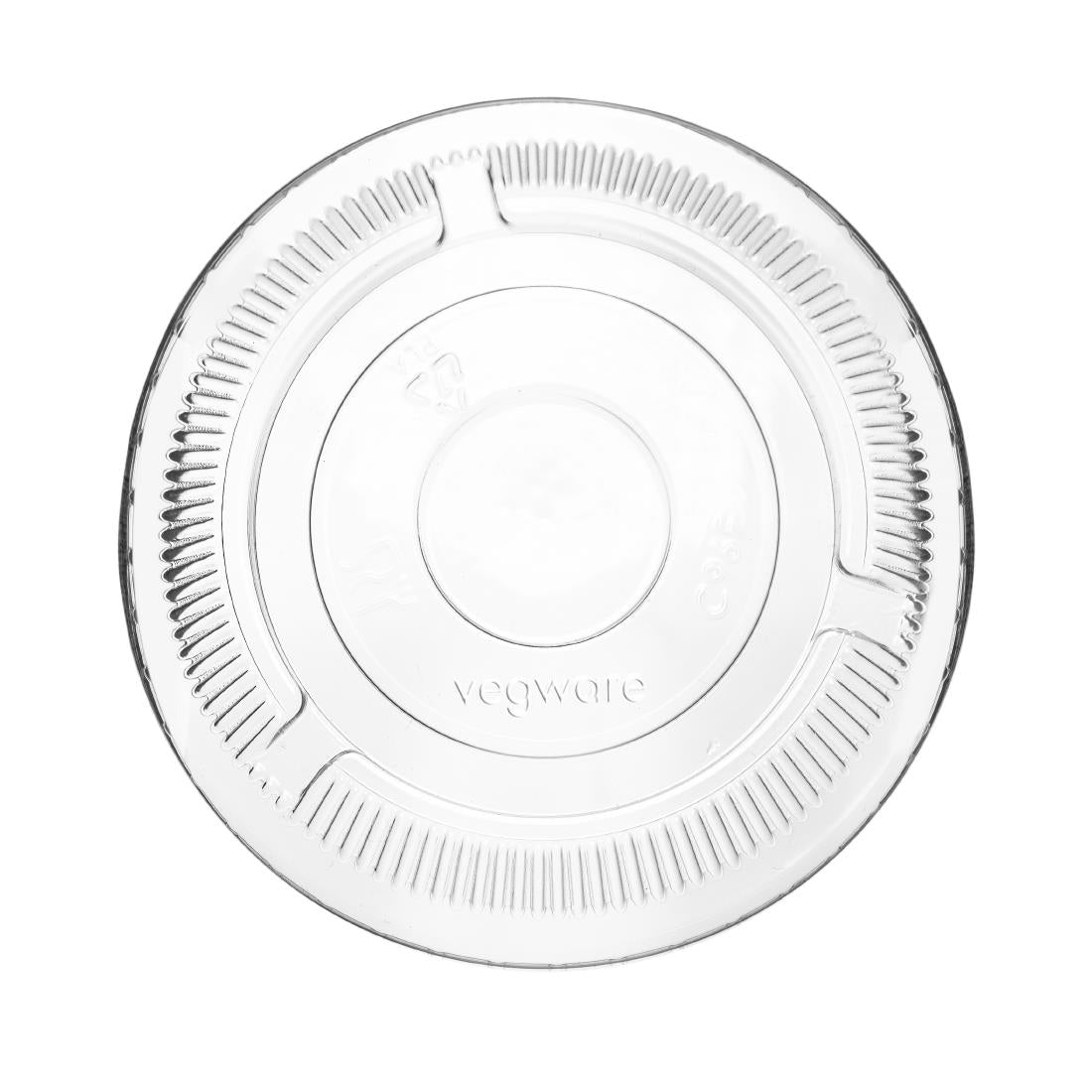 Vegware 96 Series Compostable Cold Cup Flat Lids No Hole 12/16oz (1000 pack)