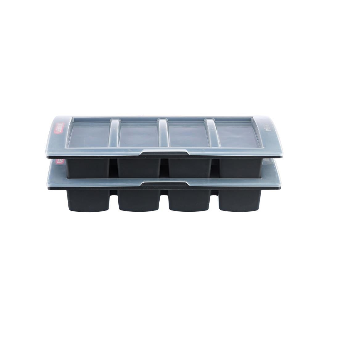 Araven Dark Grey Cutlery Tray with Lid