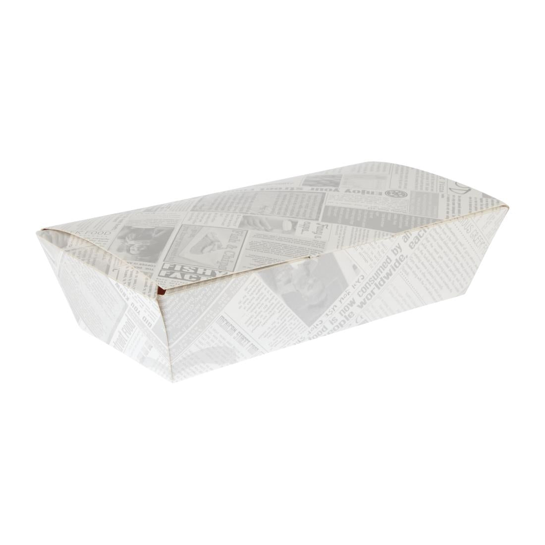 Colpac Compostable Food Boxes Newspaper Print 250mm (150 pack)