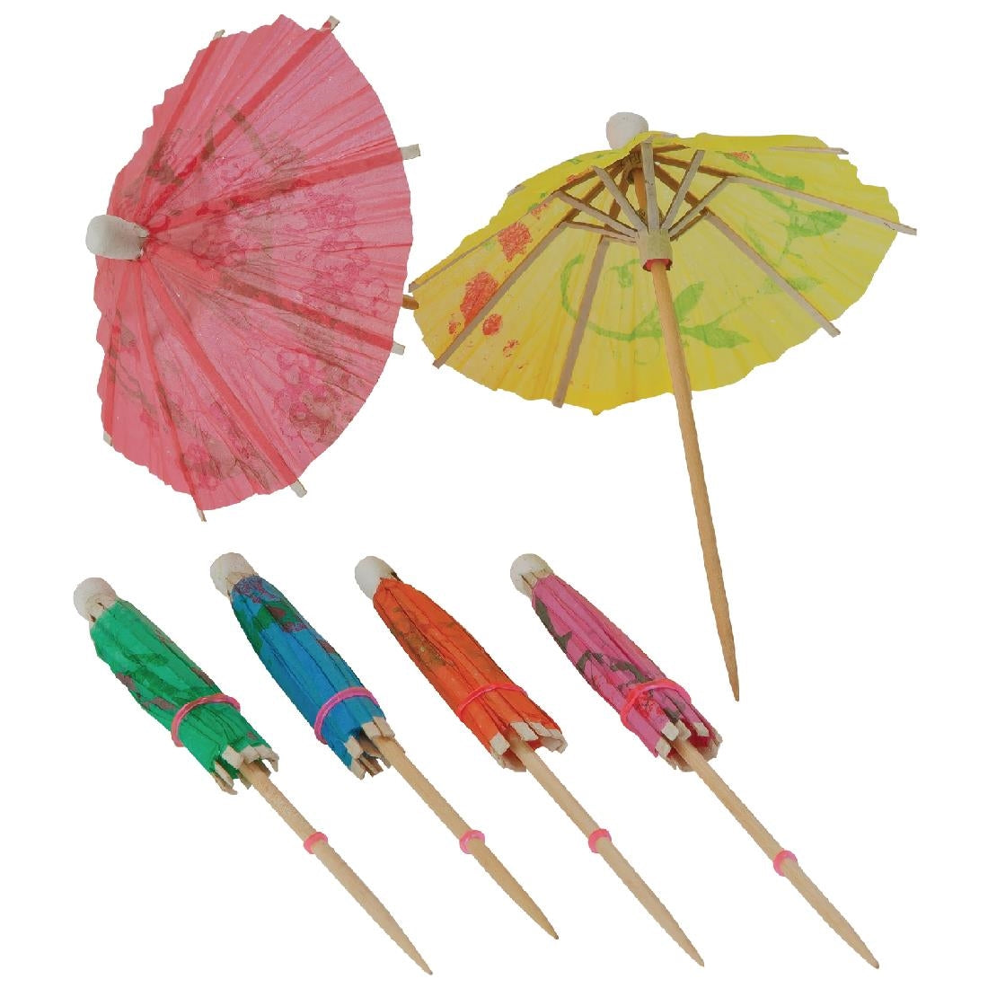 Fiesta Recyclable Paper Parasols Mixed Colours (144 pack)