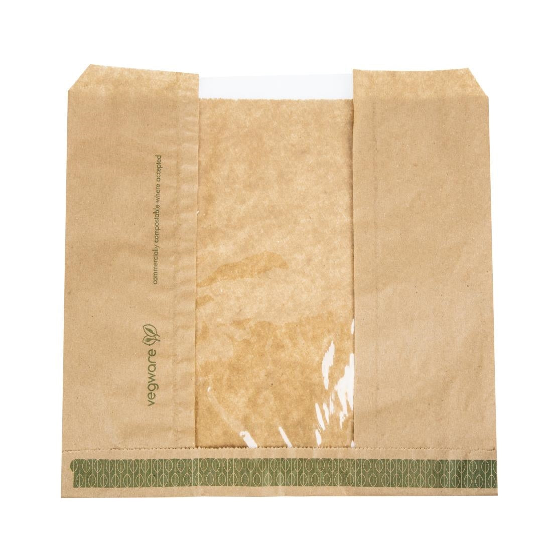 Vegware Compostable Kraft Sandwich Bags with NatureFlex Window Small (1000 pack)