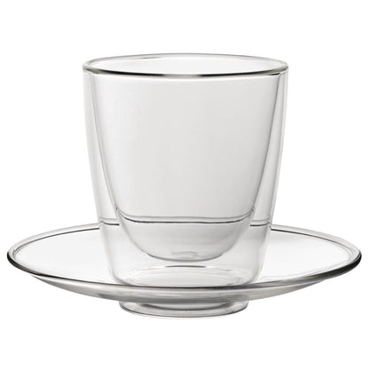 Utopia Double Walled Cappuccino Glass and Saucer 220ml (6 pack)