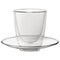 Utopia Double Walled Cappuccino Glass and Saucer 220ml - Pack of 6