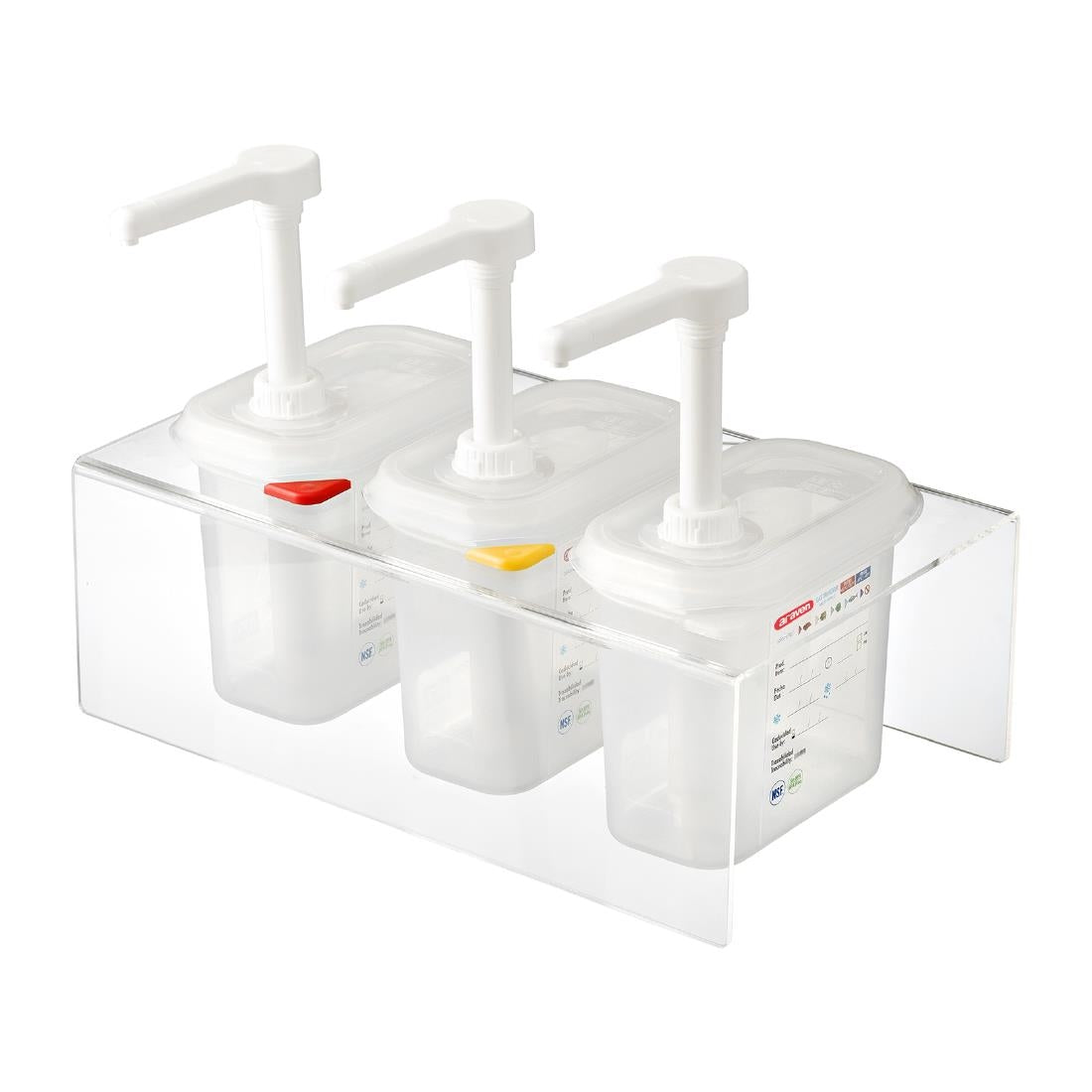 Araven Sauce Dispensers with Pump GN 1/9 Transparent 1.5Ltr (3 pack)