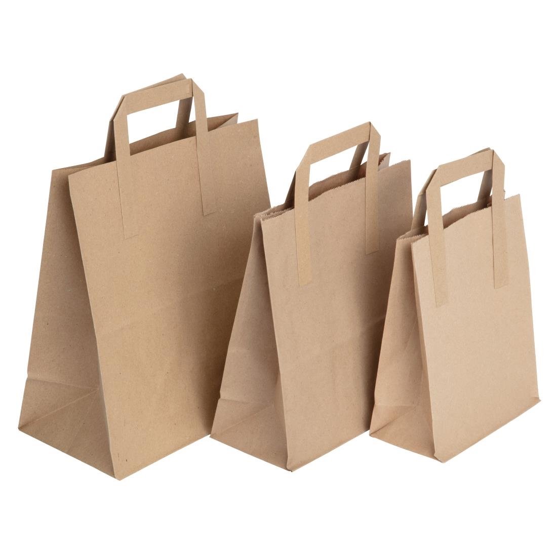 Fiesta Recyclable Brown Paper Carrier Bags Medium (250 Pack)