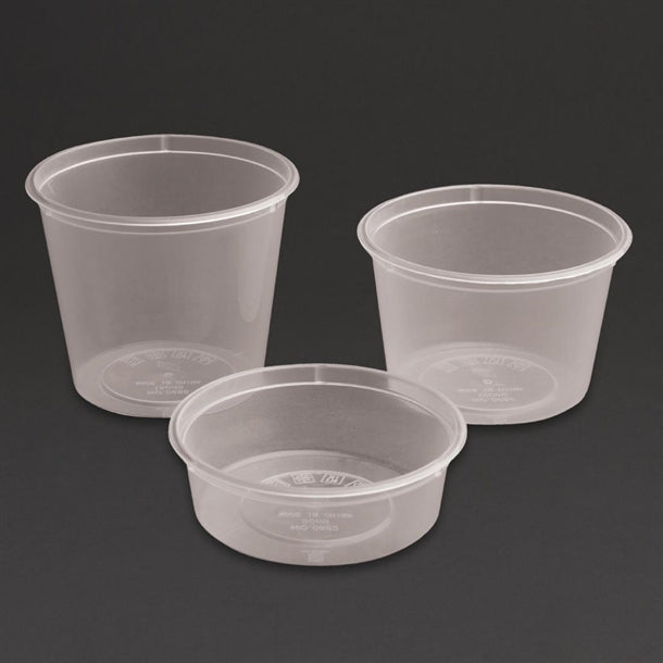 Fiesta Recyclable Plastic Microwavable Deli Pots 50ml / 1.75oz (100 pack)
