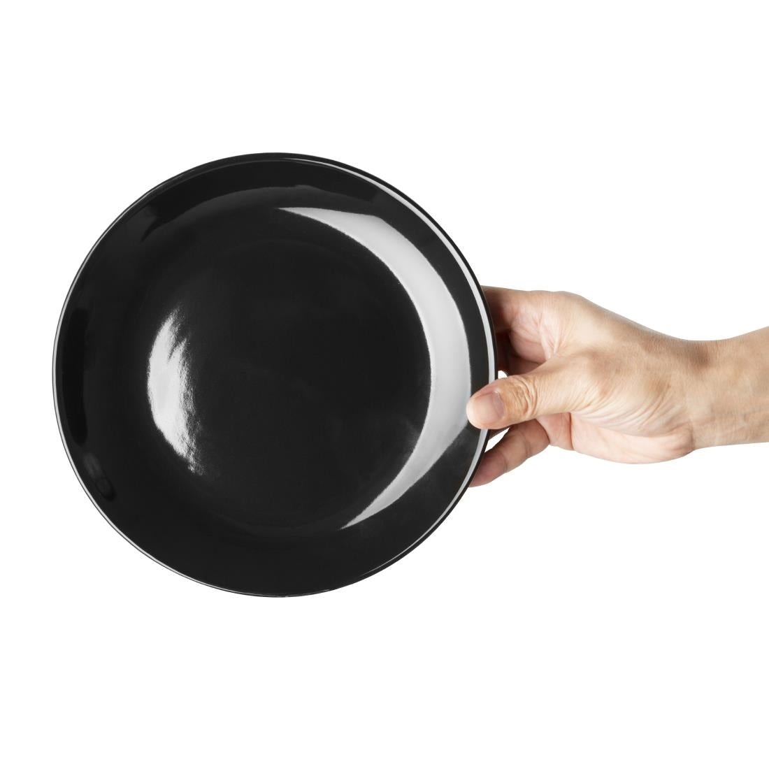 Olympia Cafe Coupe Plate Black - 200mm 8" (12 Pack)