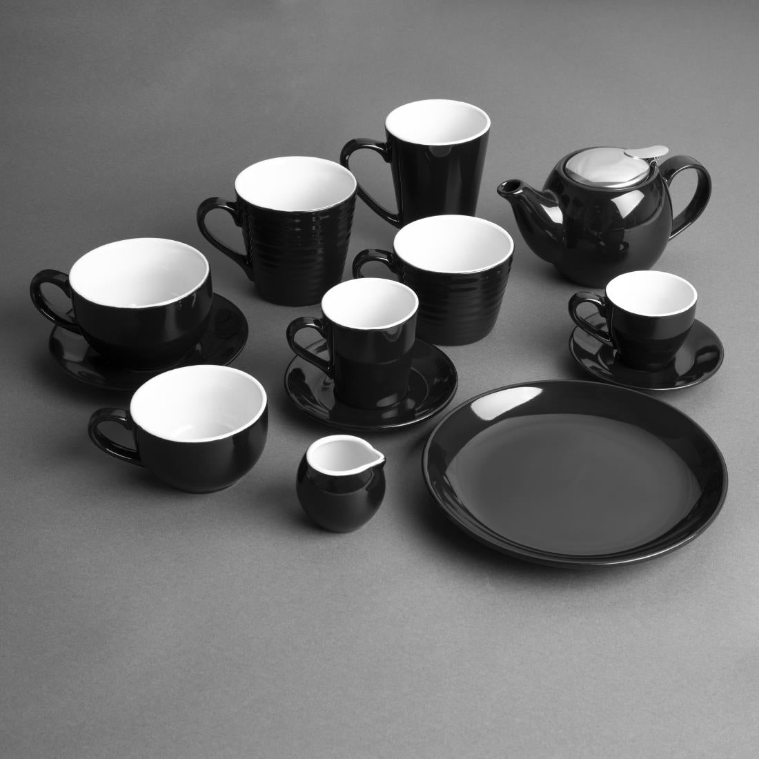 Olympia Cafe Coupe Plate Black - 200mm 8" (12 Pack)