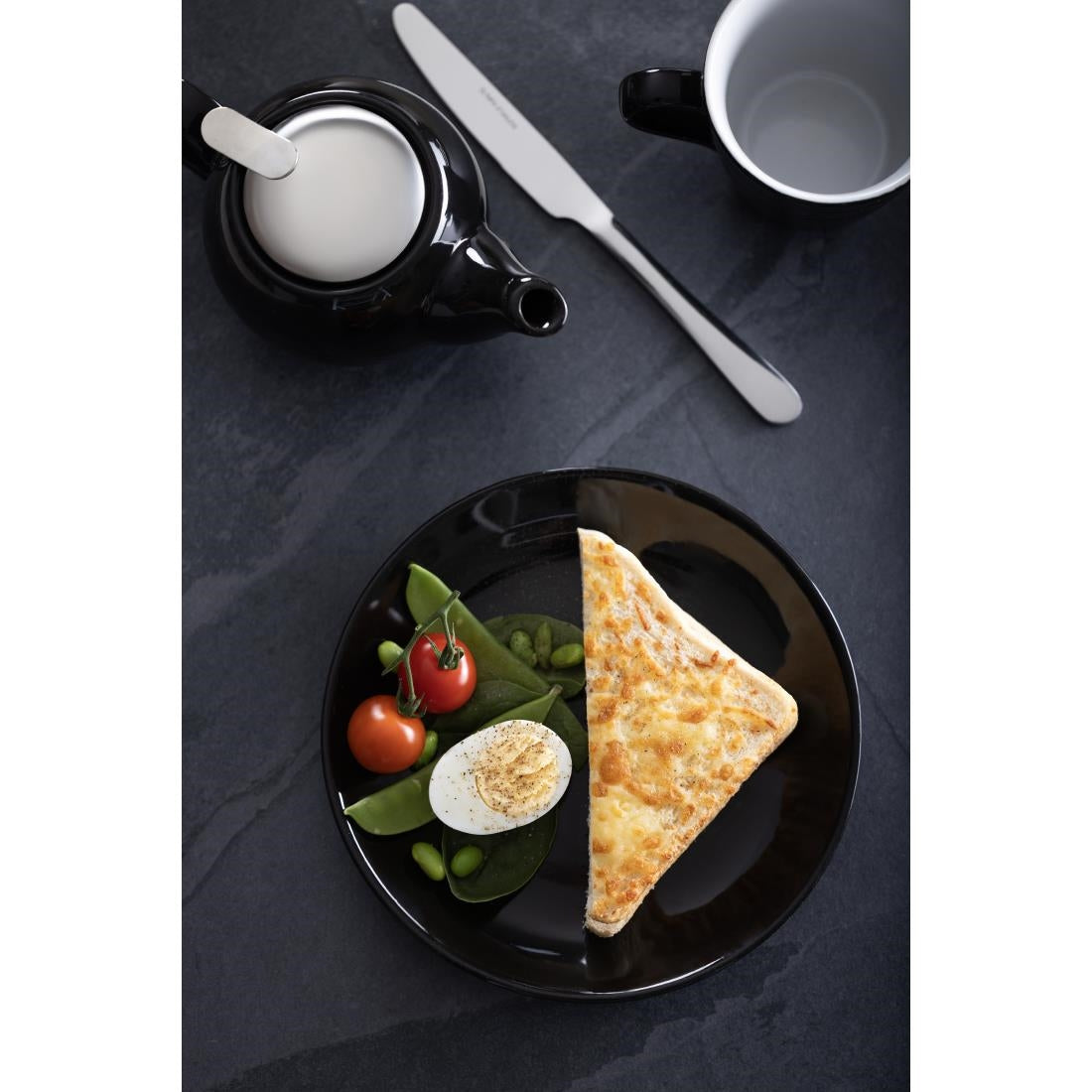 Olympia Cafe Coupe Plate Black - 200mm 8" (12 Pack)