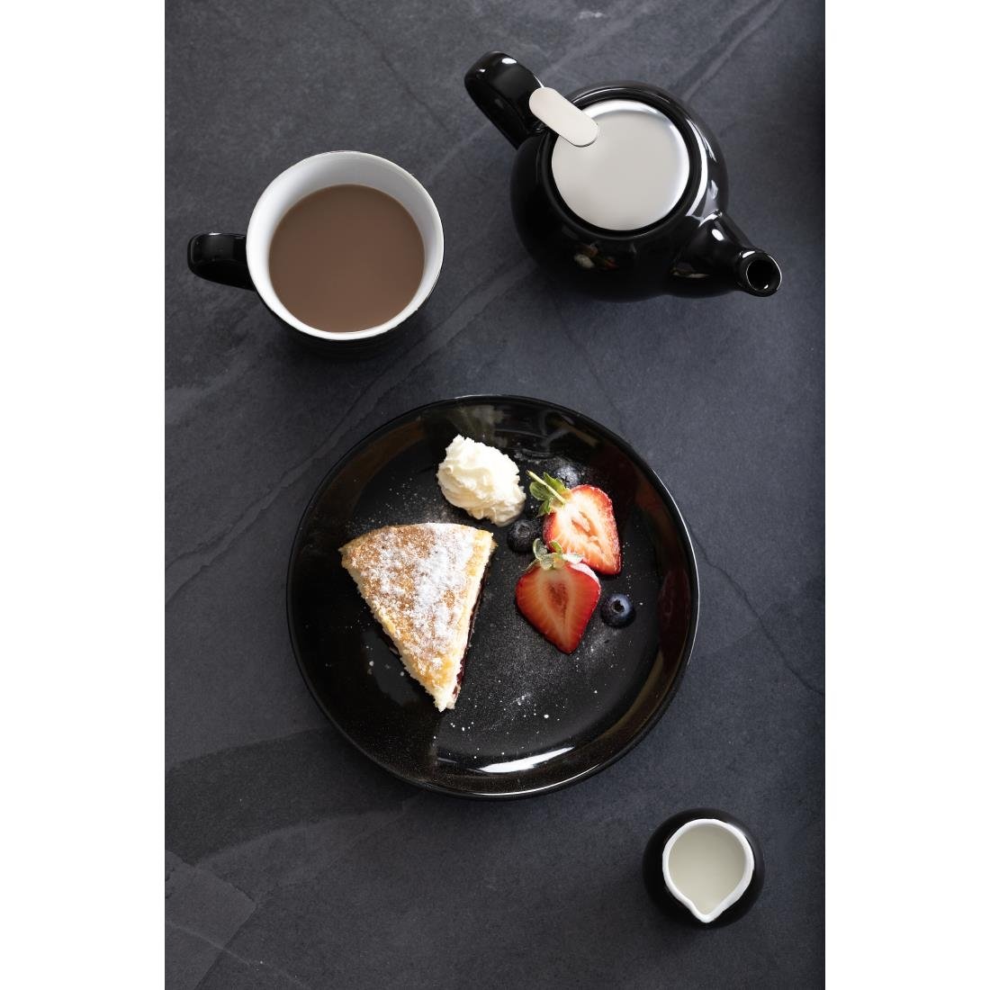 Olympia Cafe Coupe Plate Black - 200mm 8" (12 Pack)