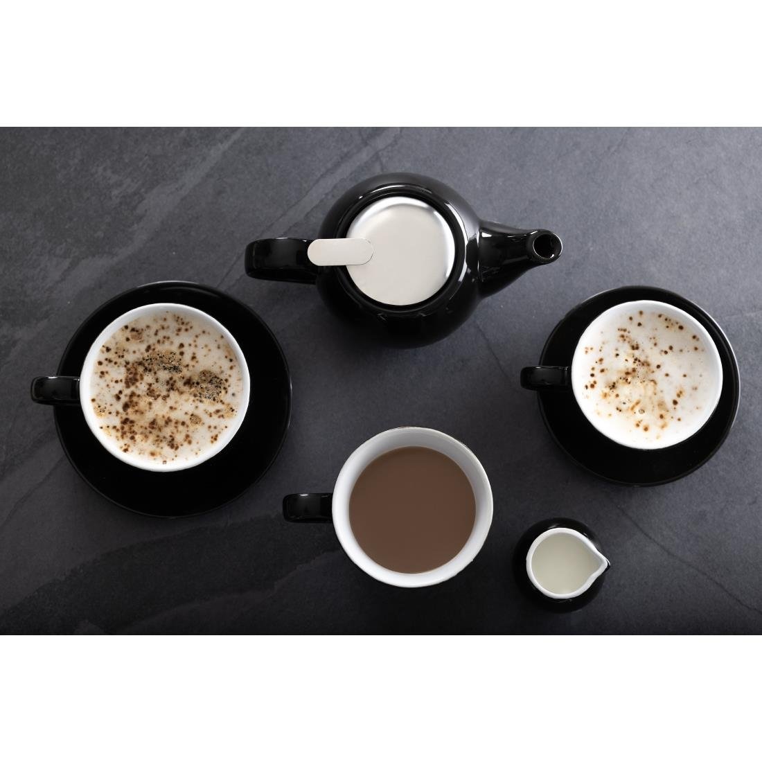 Olympia Cafe Cappuccino Cups Black 340ml (12 Pack)
