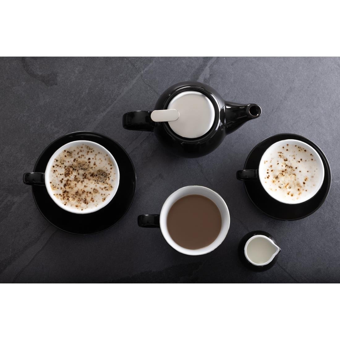Olympia Cafe Cappuccino Cups Black 340ml (12 Pack)
