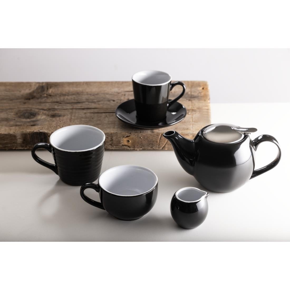 Olympia Cafe Coffee Cup Black - 230ml 8fl oz (12 pack)